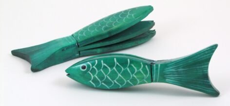wooden fish clappers from India