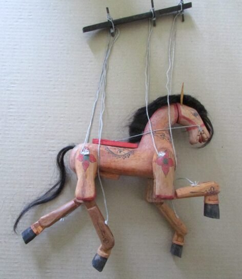 wooden horse marionette from Thailand