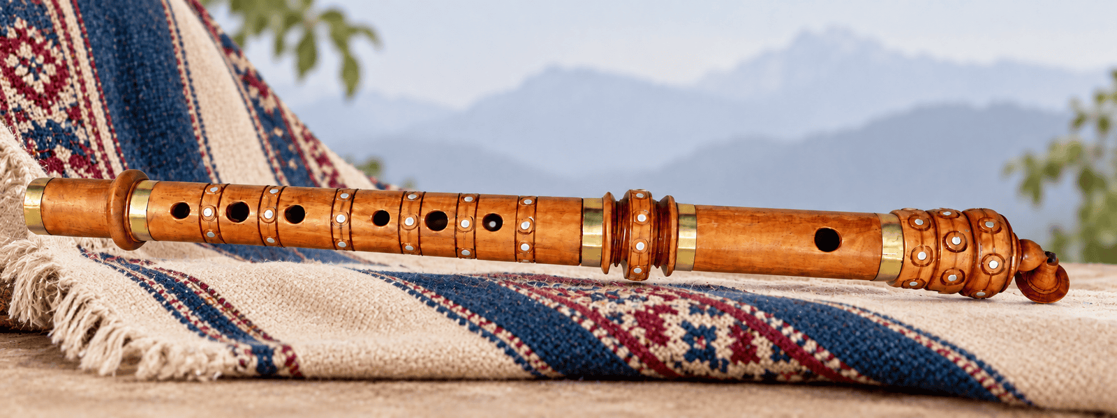 Generated image_ Himalayan Flute on Woven Textiles